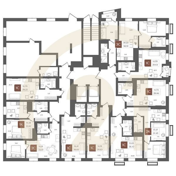 1-комн, 30.05 м², 2 этаж