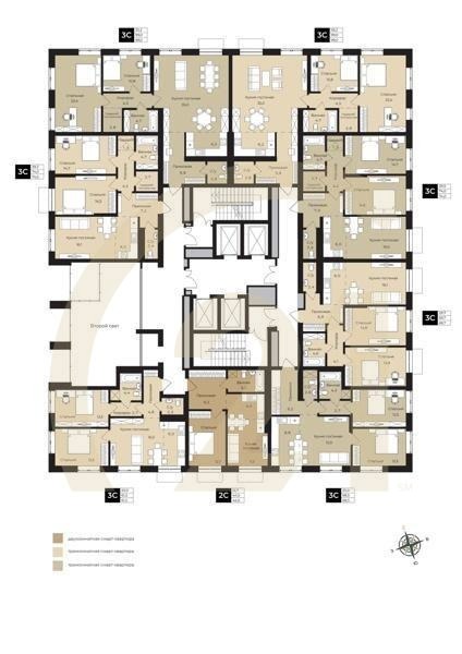 1-комн, 44.5 м², 2-21 этаж
