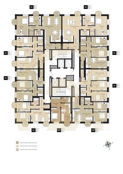 2-комн, 70.3 м², 3-16 этаж