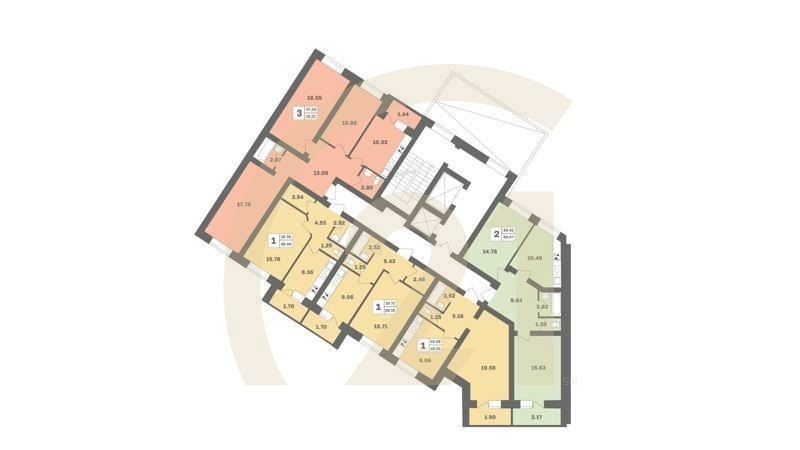 1-комн, 44 м², 6 этаж