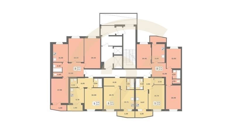 1-комн, 37.8 м², 1 этаж