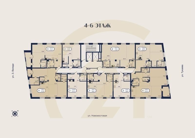 2-комн, 39.68 м², 6 этаж