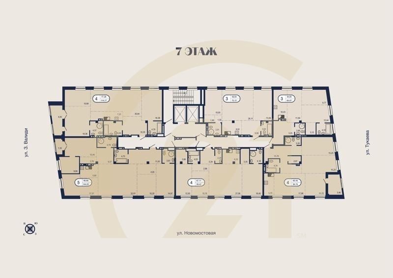 6-комн, 144.83 м², 7 этаж