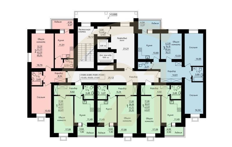 1-комн, 39.9 м², 2-10 этаж