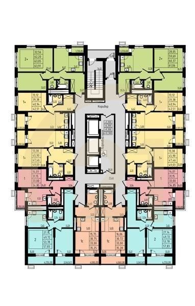 1-комн, 40.94 м², 2-25 этаж