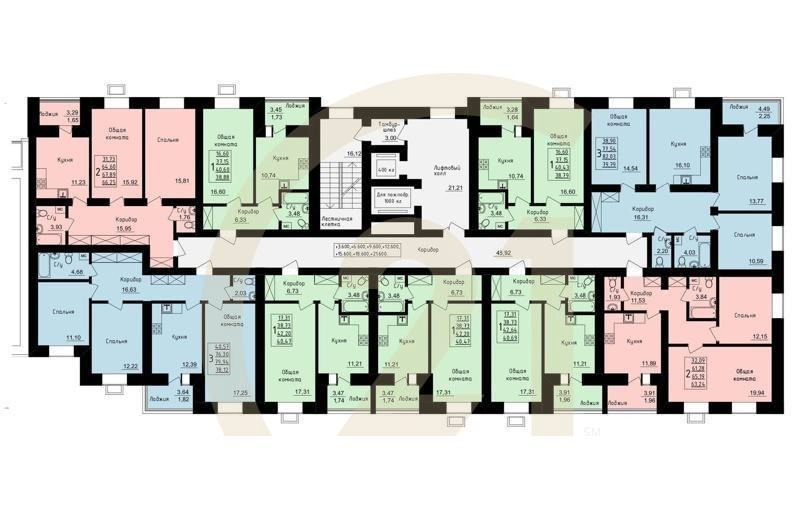 2-комн, 63.5 м², 3 этаж