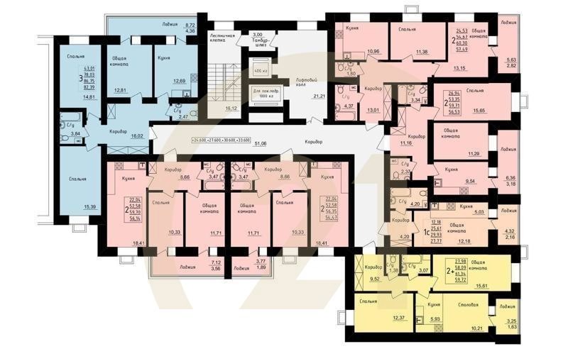 3-комн, 81.9 м², 12 этаж