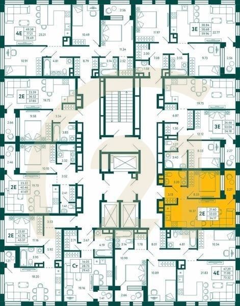 1-комн, 34.17 м², 4-27 этаж