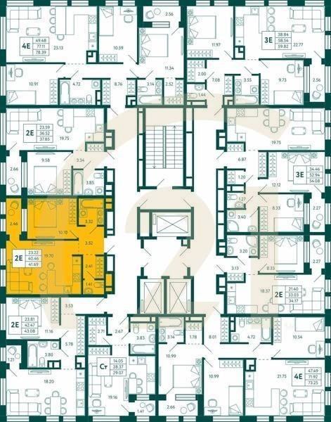 1-комн, 41.69 м², 5-27 этаж