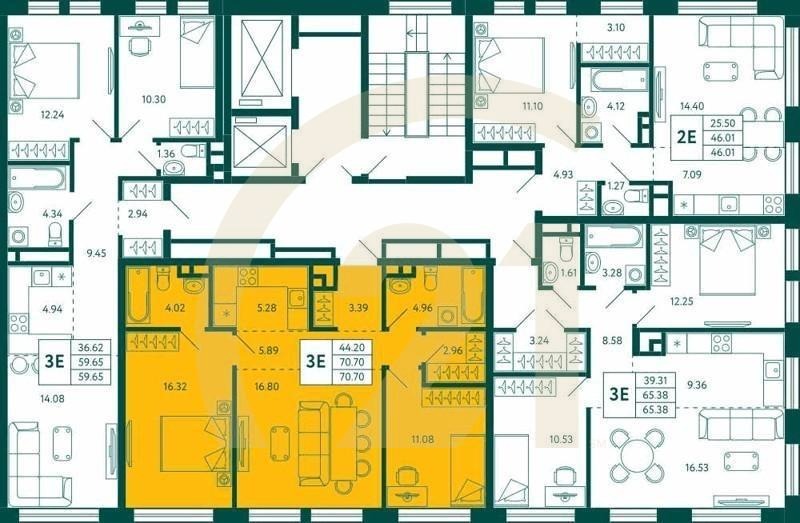 2-комн, 70.7 м², 5 этаж