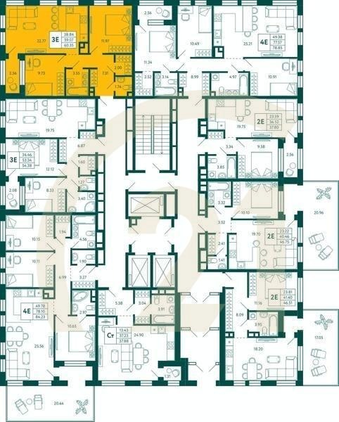 2-комн, 60.35 м², 2 этаж