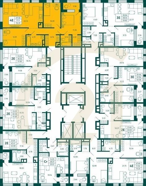 3-комн, 78.39 м², 14-26 этаж