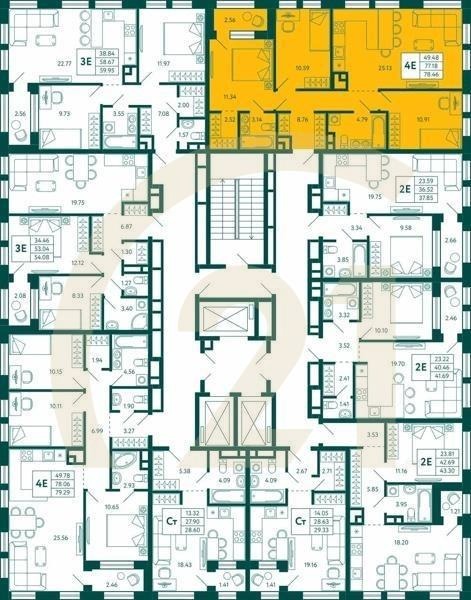 3-комн, 78.46 м², 5 этаж
