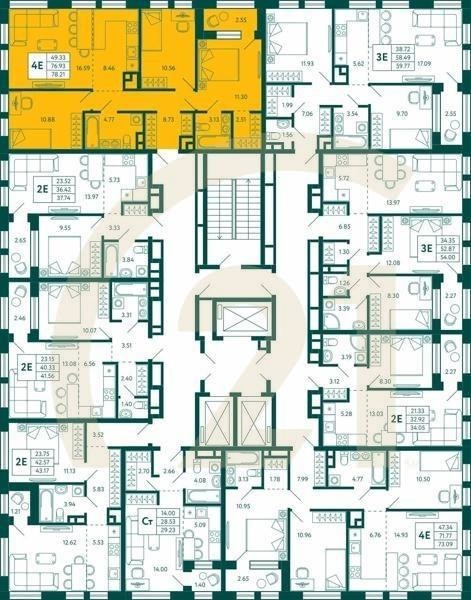 3-комн, 78.21 м², 8 этаж