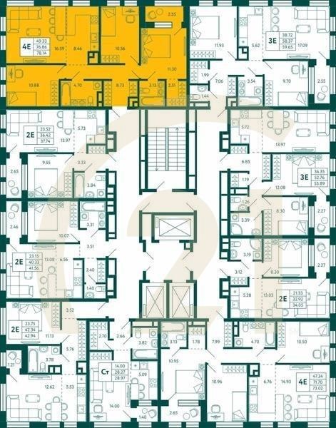 3-комн, 78.14 м², 14-24 этаж