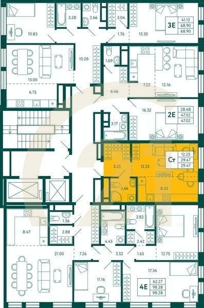 Студия, 29.47 м², 11 этаж