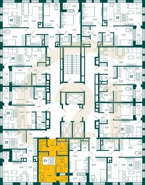 Студия, 28.97 м², 18-27 этаж