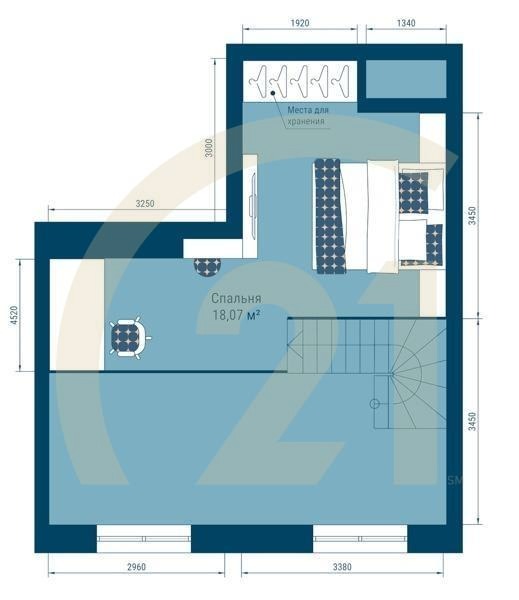 2-комн, 56.48 м², 23 этаж