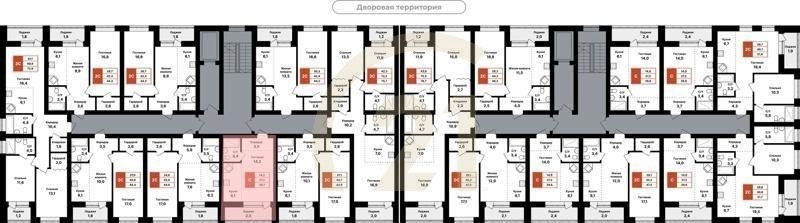 Студия, 29.7 м², 2-8 этаж