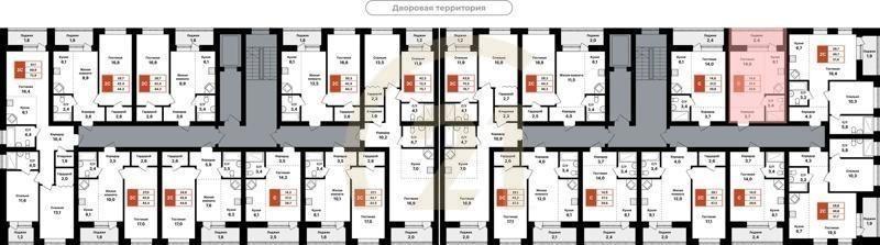 Студия, 29.6 м², 2-8 этаж