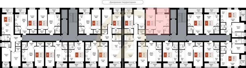 2-комн, 46.3 м², 2-8 этаж