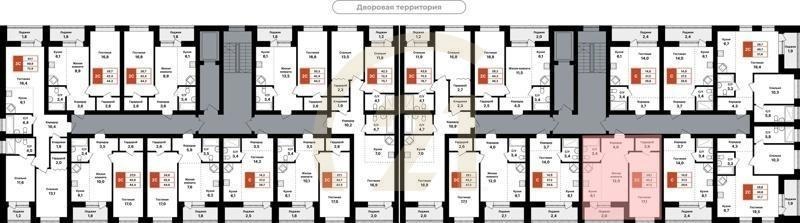 2-комн, 47.2 м², 2-8 этаж