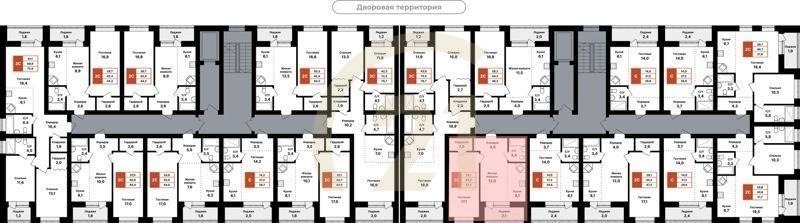 2-комн, 47.3 м², 2-8 этаж
