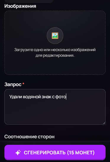 Загрузка фото и ввод запроса