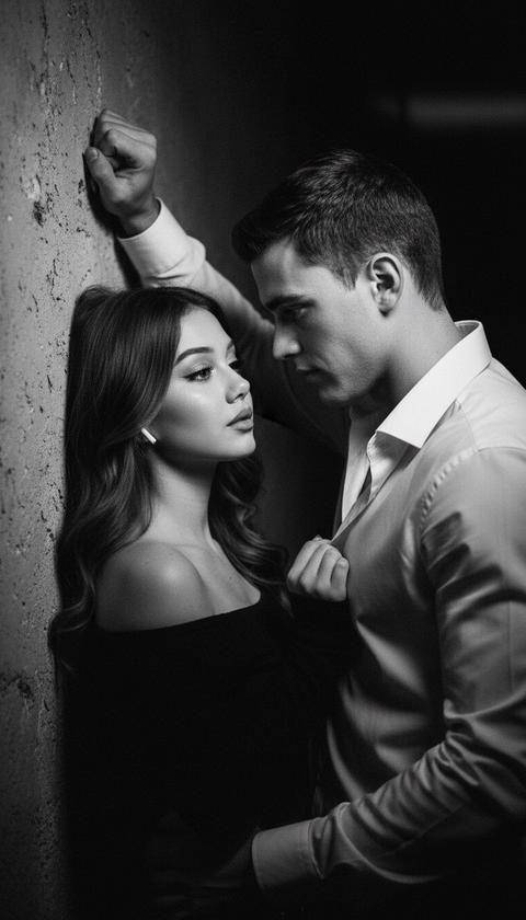 Создай портрет, не меняя черты лица. Драматичный черно-белый кинематографичный кадр. Мужчина и женщина стоят очень близко друг к другу у стены. Интимная и напряженная атмосфера. Сильный контраст света и тени (светотень), контурный свет подчеркивает профили лиц. Мужчина опирается рукой на стену, взгляд направлен на женщину. Женщина с волнистыми волосами и безупречным макияжем, на ней лонгслив с открытыми плечами. Мужчина в белой рубашке. Высокая детализация, стиль нуар, эффект кинопленки.
Техника: Shallow depth of field (размытый фон), Film grain (зернистость пленки).