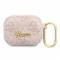 Чехол Guess PU leather 4G metal logo с карабином для Airpods Pro, розовый