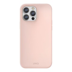 Силиконовый чехол Uniq LINO MagSafe для iPhone 13 Pro, розовый