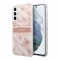 Чехол Guess Marble with Gold stripe Hard для Galaxy S22, розовый