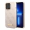 Чехол Guess PU 4G Plate metal logo Hard для iPhone 13 Pro Max, розовый (Magsafe)