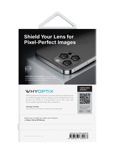 Защитное стекло Uniq OPTIX Camera Lens protector Aluminium для камеры iPhone 14 Pro | 14 Pro Max, Lavender
