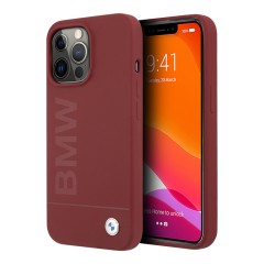 Чехол BMW Signature Liquid Silicone Laser logo для iPhone 13 Pro, красный (Magsafe)