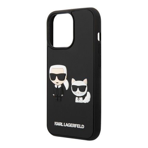 Чехол Lagerfeld 3D Rubber Karl and Choupette Hard для iPhone 14 Pro, черный