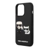 Чехол Lagerfeld 3D Rubber Karl and Choupette Hard для iPhone 14 Pro, черный