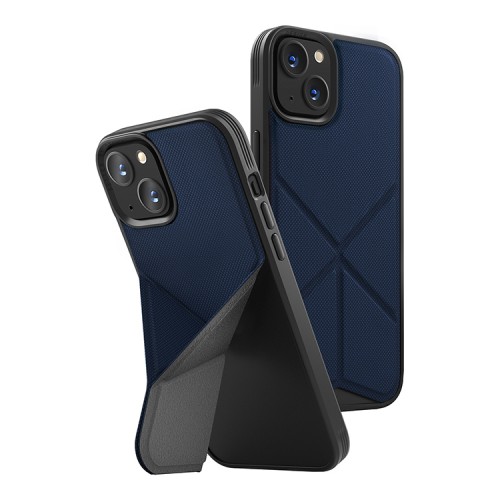 Чехол подставка Uniq Transforma для iPhone 14, синий (MagSafe)