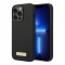 Чехол Guess Liquid Silicone Plate metal logo Hard для iPhone 14 Pro Max, черный (Magsafe)