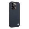 Чехол BMW Liquid Silicone для iPhone 14 Pro, синий