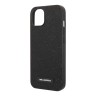 Чехол Lagerfeld Solid glitter Plaque logo Hard для iPhone 14, черный