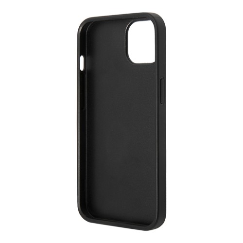Чехол Lagerfeld Solid glitter Plaque logo Hard для iPhone 14, черный
