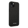 Чехол Lagerfeld Solid glitter Plaque logo Hard для iPhone 14, черный