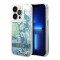 Чехол Guess Liquid glitter Flower Hard для iPhone 14 Pro, зеленый