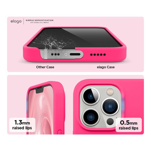 Чехол Elago Soft Silicone для iPhone 13 Pro, Neon Hot Pink