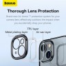 Чехол Baseus Glitter Magnetic PC case +Tempered glass для iPhone 14, черная рамка