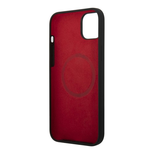 Чехол Ferrari Liquid Silicone with metal logo Hard для iPhone 14 Plus, черный (MagSafe)