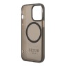 Чехол Guess Metal outline Hard для iPhone 13 Pro Max, черный/золотой (MagSafe)