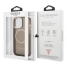 Чехол Guess Metal outline Hard для iPhone 13 Pro Max, черный/золотой (MagSafe)