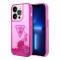 Чехол Guess Liquid glitter Triangle logo Hard Translucent для iPhone 14 Pro, фуксия